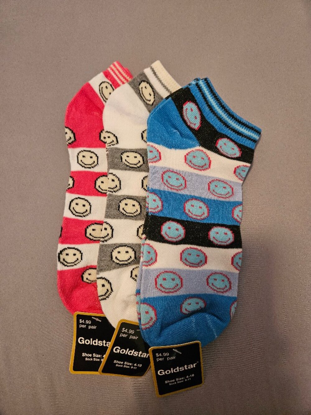 Pack Of 3 Cute Emoji Pattern Colorful Socks NWT